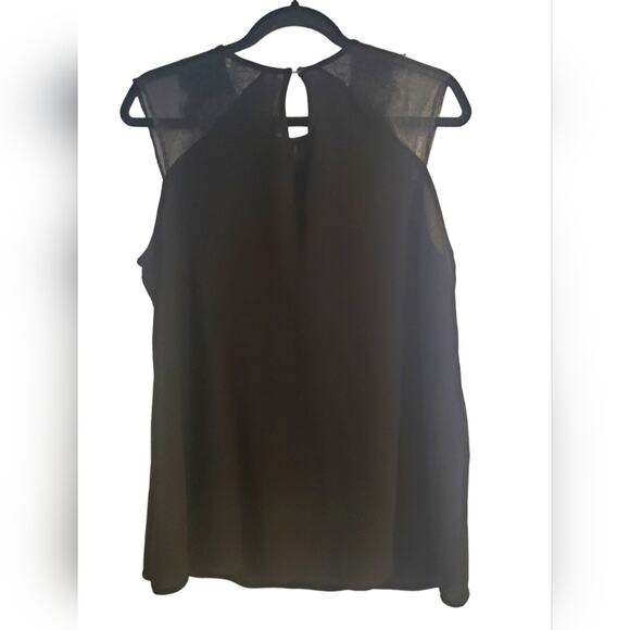 Hugo Boss Eleah top in black size medium M cap sleeve lace polyester blouse - Picture 2 of 6